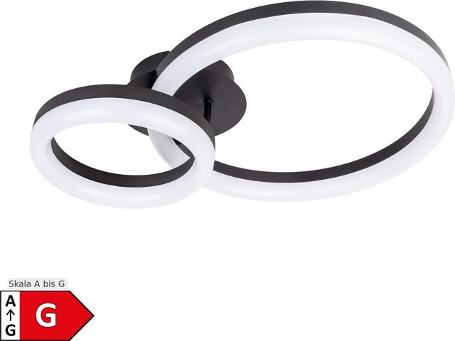 Näve LED Deckenleuchte CIRCULO Ring in Schwarz, dimmbar, warmweiß, Durchmesser: 53 cm - Bild 1