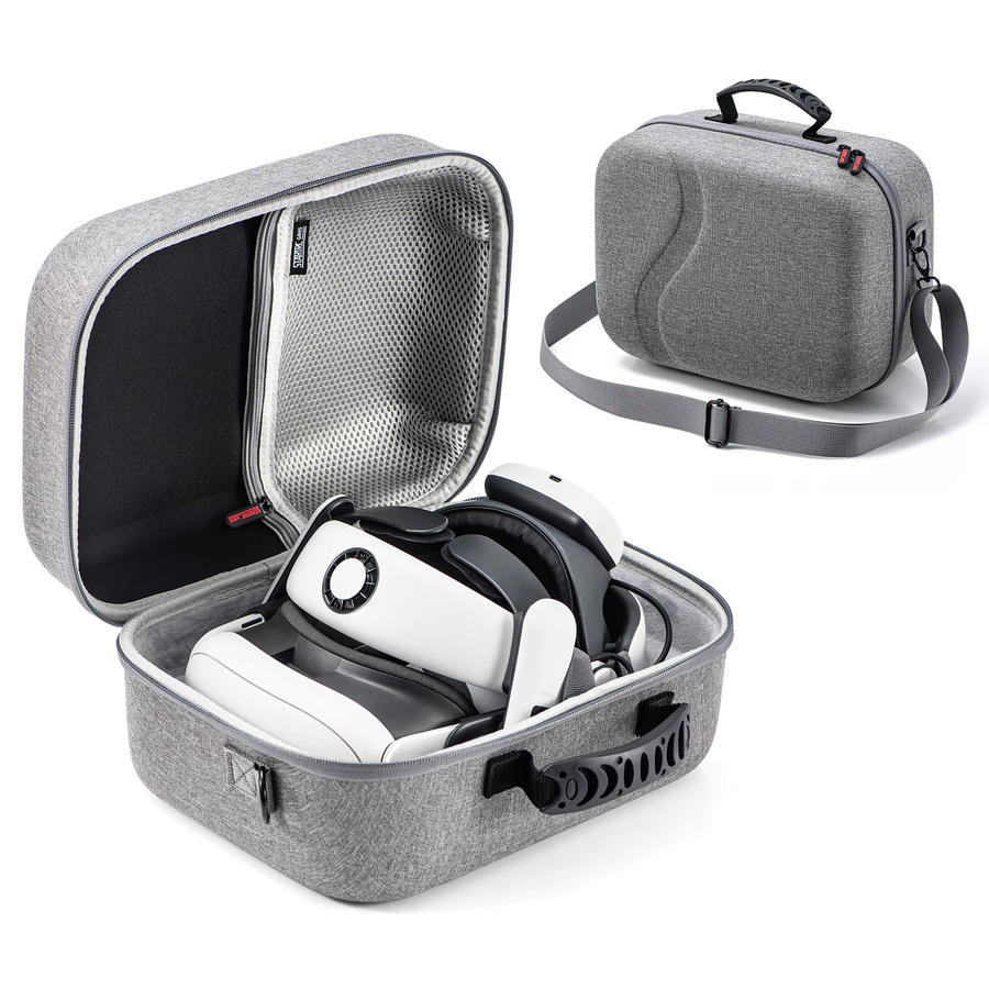 DEVASO Universelle Tragetasche für Meta Quest 3 in Grau zur Aufbewahrung von VR-Headset, Kopfgurt und Controllern - Bild 4
