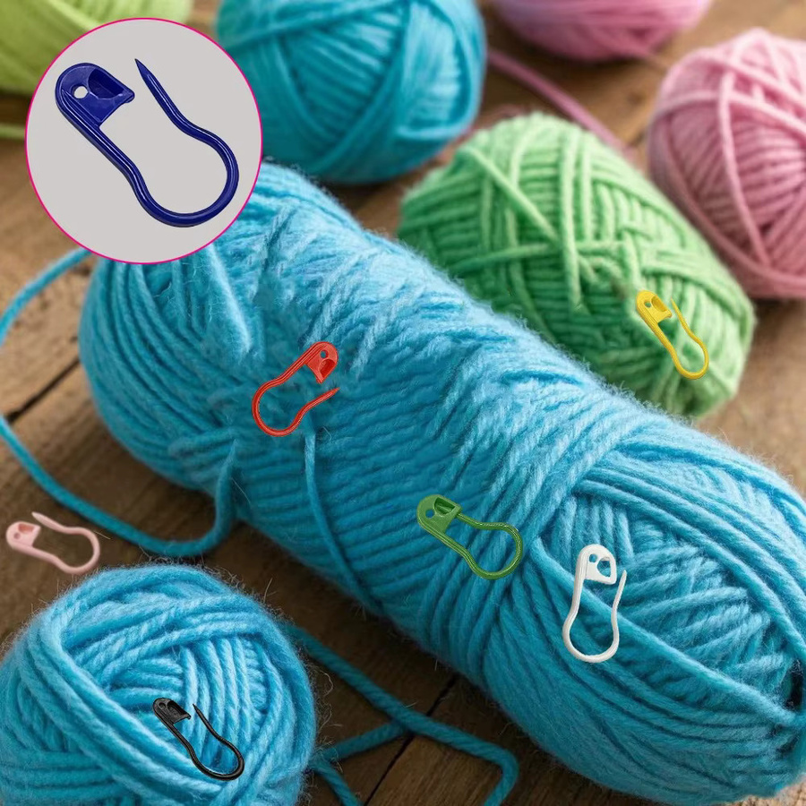 SACOORA Strickmarker aus Kunststoff in Bunt und Weiß, 100 Stück Häkelclips und Sicherheitsstichmarker für DIY-Bastelarbeiten - Bild 3
