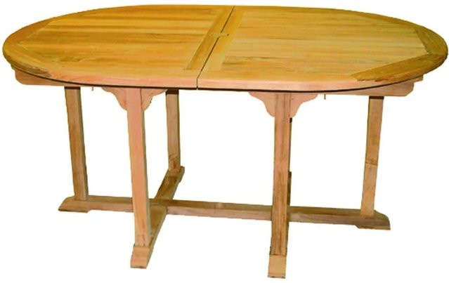 Lex Premium XXL Ausziehtisch Oval aus Teakholz in Braun, B/T/H: 220 x 110 x 75 cm - Bild 1