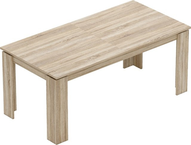 HOMCOM Esstisch ausziehbar in Eiche, moderner rechteckiger Küchentisch mit Butterfly-Auszug, B/T: 180-260 x 90 cm - Bild 1
