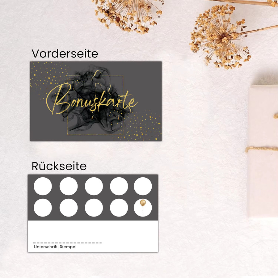 25 Stück Gold Seal Points Loyalty Karten aus Papier für Business-Kunden und Dienstleister wie Friseure oder Nagelstudios - Bild 6