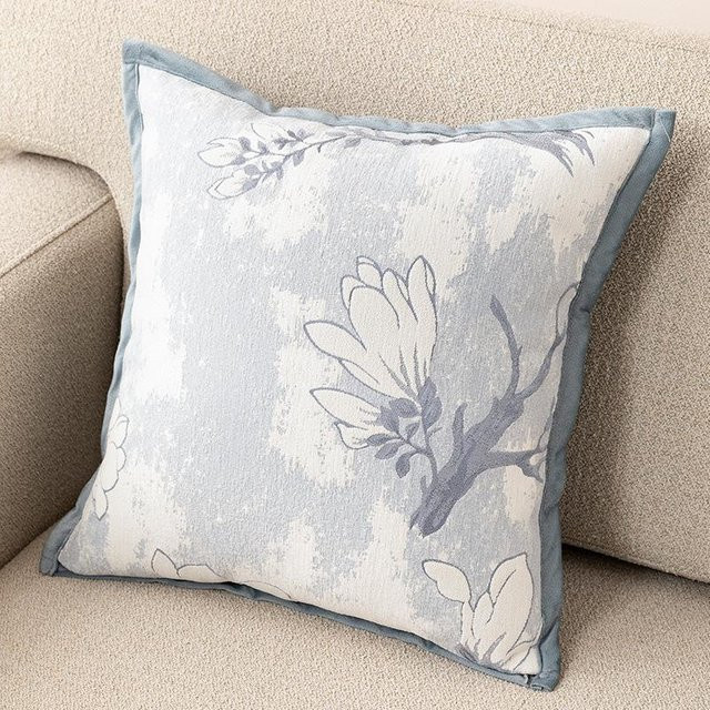 JMG Clothing Chenille Kissenbezug mit elegantem Jacquard-Design in Blau, B/H: 50 x 50 cm - Bild 1