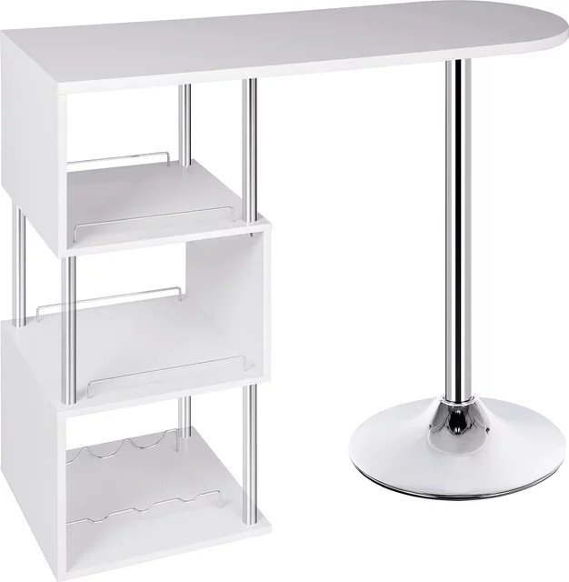 WOLTU Platzsparender Bartisch in Weiß mit 3-stufigen Ablageflächen für Küche und Esszimmer - Bild 1