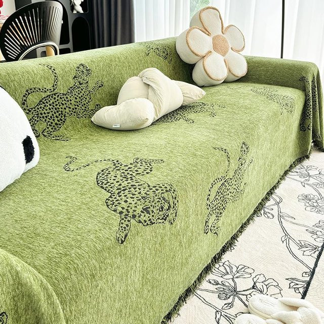Luxuriöse Chenille Sofadecke von Super Six für alle Jahreszeiten, B/B: 110 x 110 cm - Bild 1