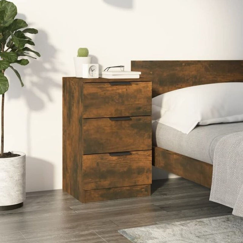 Modern Nachttisch vidaxl aus Holzwerkstoff in Braun, B/T/H: 40 x 36 x 65 cm - Bild 1