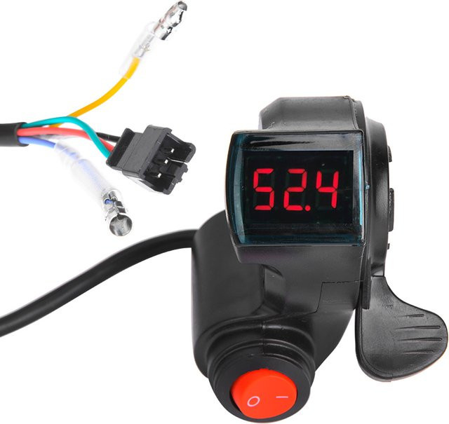 Keenso Elektrischer Daumengashebel mit LCD-Display und digitalem Batteriespannungsschalter für Elektrofahrräder in Schwarz - Bild 1