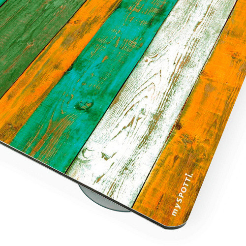 mySPOTTI Mini-Spritzschutz Jannis aus Aluverbund in Holzoptik, Farben: Orange, Beige, Grün, Multicolour - Bild 3