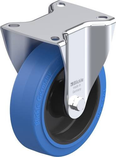Blickle Bockrolle B-POEV 125R-SB aus verzinktem Stahl mit Kunststoffrad in Blau und Schwarz, Rad-Durchmesser: 125 mm, Tragfähigkeit: 250 kg - Bild 1