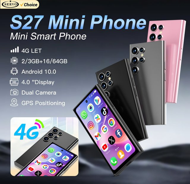 SERVO S27 MINI Smartphone mit 4G LTE, Android 12.0, 3 GB RAM, 64 GB Speicher und 4.0 Zoll Full Screen, Dual SIM, GPS - Bild 1