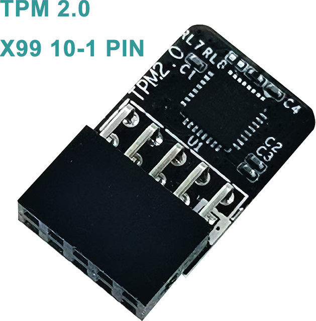 TPM 2.0 Sicherheitsmodul für X99 Hauptplatinen mit 10-Pin und 1-9-Pin LPC Anschluss in Schwarz - Bild 1