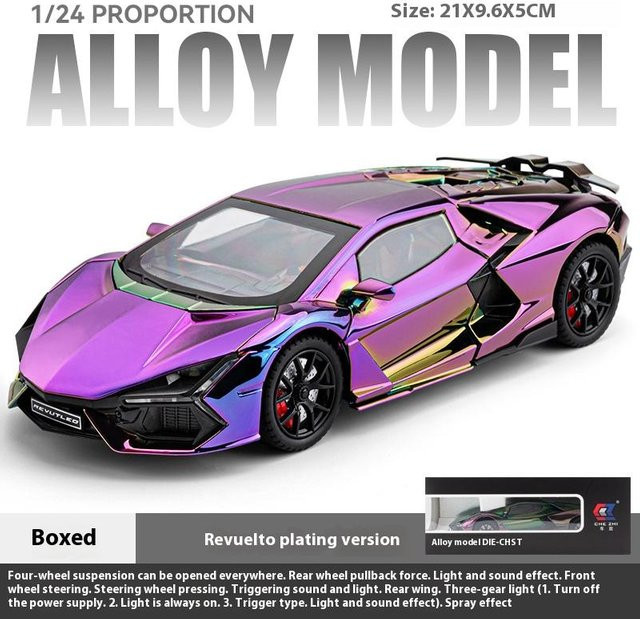 Linyi toy car Lamborghini Revuelto Modellauto, 1:24, grau, ab 14 Jahren - Bild 1
