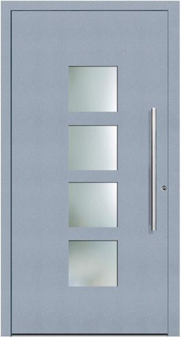 KNOCK Aluminium-Haustür Marte grau mit Glaseinsatz und RC2 Schutz, Höhe: 210 cm, Breite: 100 cm - Bild 1