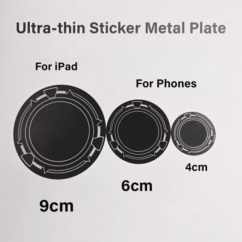 WSSHE Universelle Metallplatte für Magnethalter in Schwarz, 9 cm Durchmesser - Bild 6