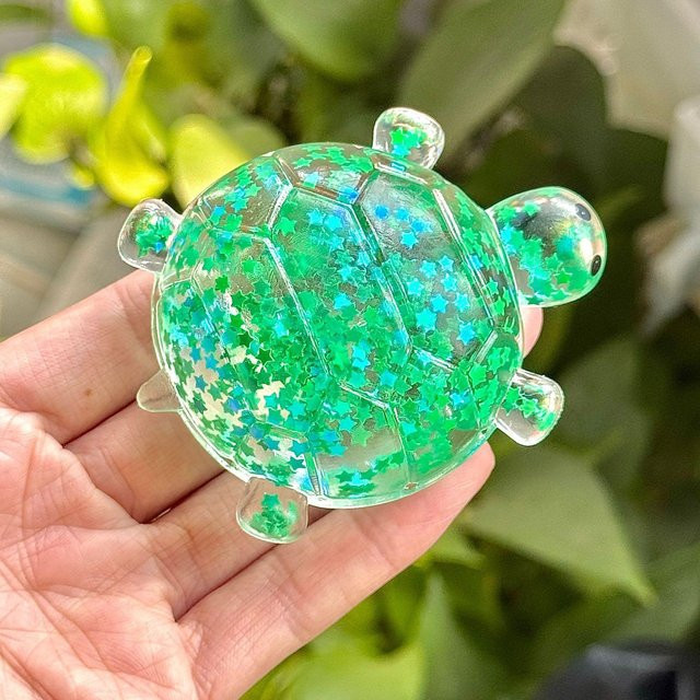 BC Pet Supplies Glitzer-Schildkröte Maltose Quetschspielzeug, grün - Bild 1