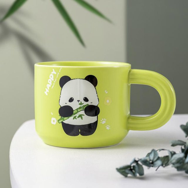 Yiran toy 1 Panda Keramikbecher in Gelb mit 301-400ml Fassungsvermögen - Bild 1