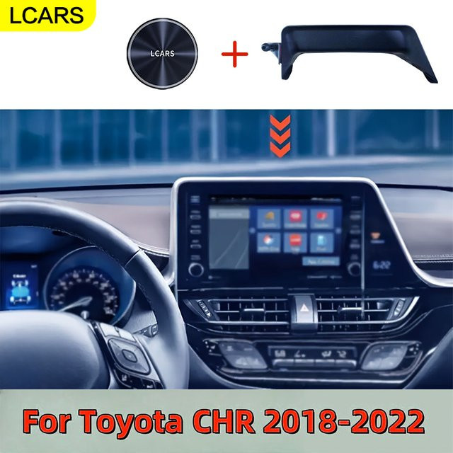 Magnetische Smartphone Halterung für Toyota CHR 2018-2022 mit einstellbarem Winkel für Center Konsole und Navigationsbildschirm in Schwarz - Bild 1