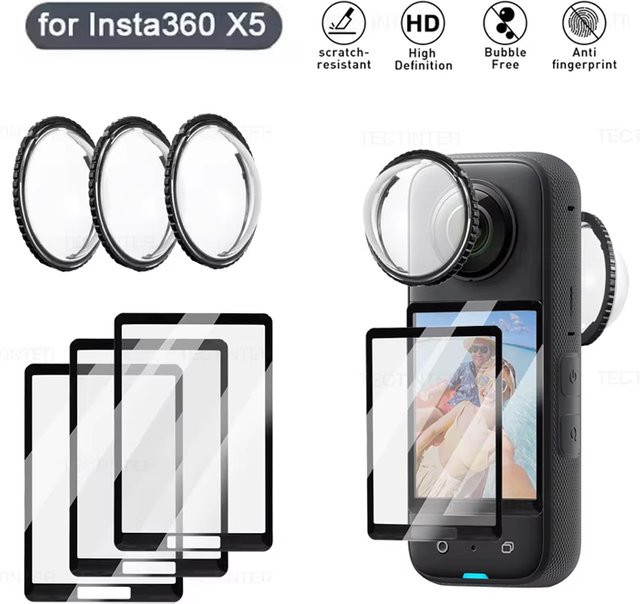 Insta360 Bildschirmschutz und Objektivschutzset aus gehärtetem Glas für X4, X5 und X4 Air in Transparent - Bild 1