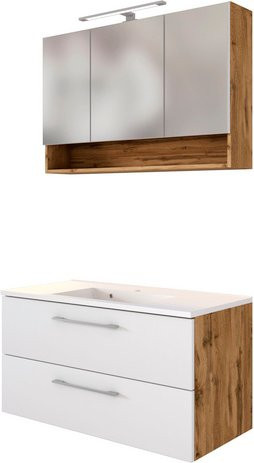 HELD MÖBEL Waschtisch-Set LIVORNO in Weiss, 5-teilig, modern und wandmontiert - Bild 1