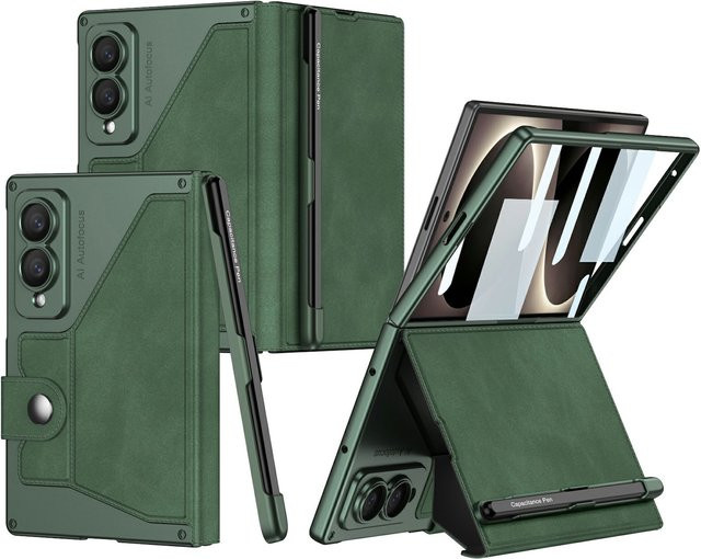 Samsung Galaxy Z Fold8 5G Full Cover Handyhülle mit 9H Schutzglas und Stifthalter in Grün - Bild 1