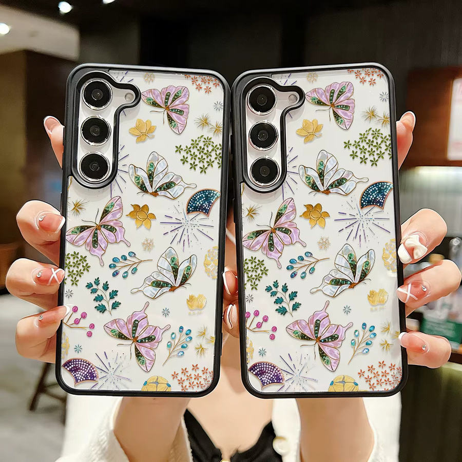 Bunte Schmetterling Handyhülle für Samsung Galaxy A56 5G A16 A15 A05 A07 A17 A55 A54 A36 A13 A26, transparente Schutzhülle mit buntem Design - Bild 3