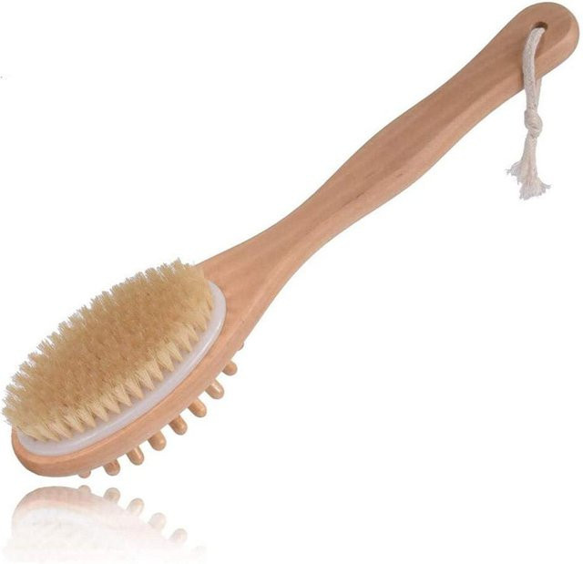 CosyHome Körperbürste mit Naturborsten und langem Griff, Unisex - Bild 1