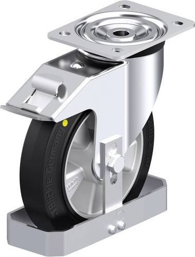 Blickle L-ALEV 200K-FI-EL-FS Stahlblech-Lenkrolle in Silber und Schwarz mit 200 mm Rad-Durchmesser und 400 kg Tragfähigkeit - Bild 1