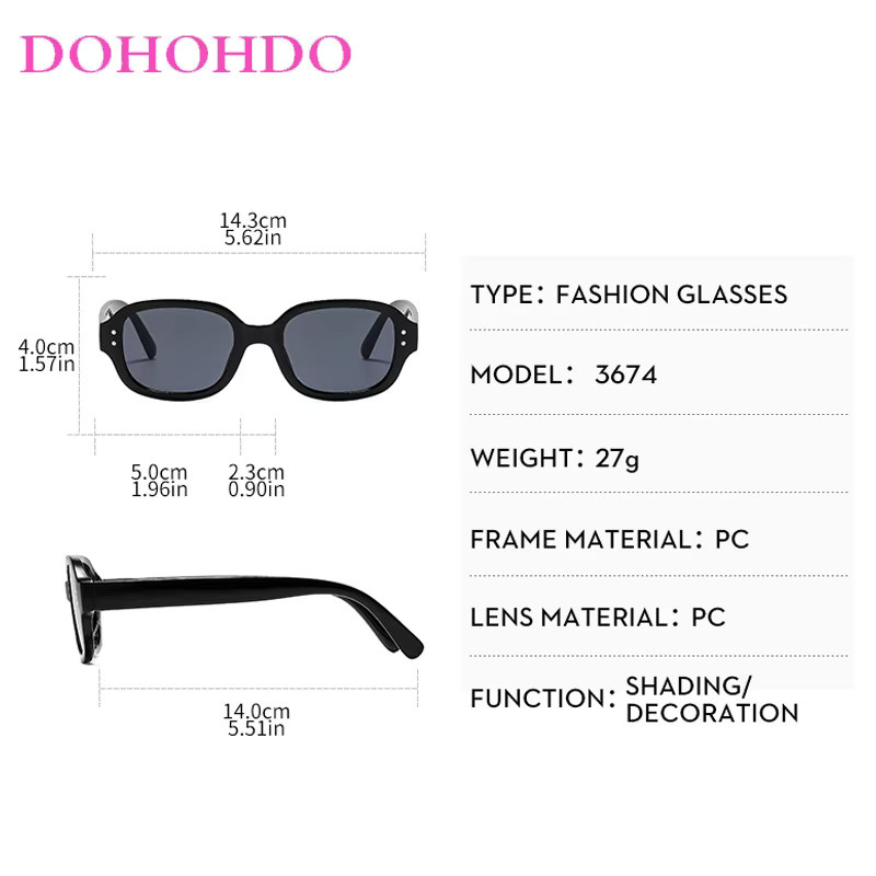 DOHOHDO Sonnenbrille, quadratisch, Vollrand, Damen, UV400 - Bild 3