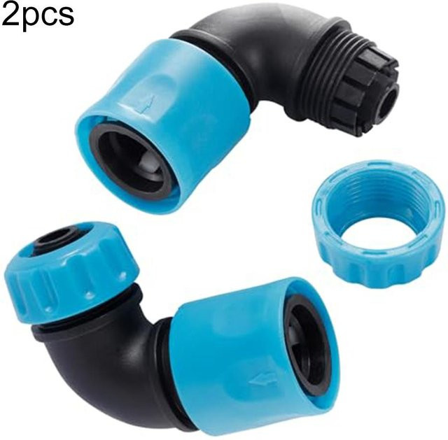 LEENKEA Gartenschlauch-Verbindungsstück Set mit 2 Winkelstücken und Schnellkupplungen für 1/2 Zoll (12,5 mm) zur Gartenbewässerung und Autowäsche - Bild 1