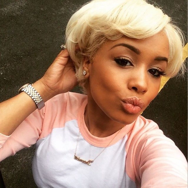 OYM HAIR Echthaar-Perücke, honigblond, Pixie-Schnitt, Damen - Bild 1