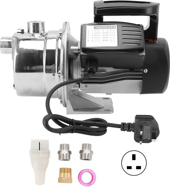 Aimo Edelstahl-Jetpumpe 550 W Wandmontage in Silber zur Wasserdruckerhöhung - Bild 1