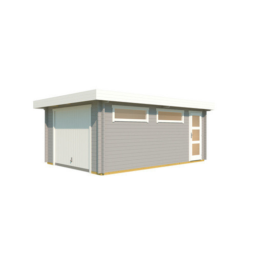 Lasita Blockgarage Canberra Set mit Schwingtor in Lichtgrau B/T: 422,7 x 600 cm - Bild 2