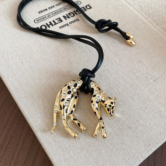 Maillard Anhänger Schal Halskette, Leopard, Messing, Gold, Damen - Bild 1