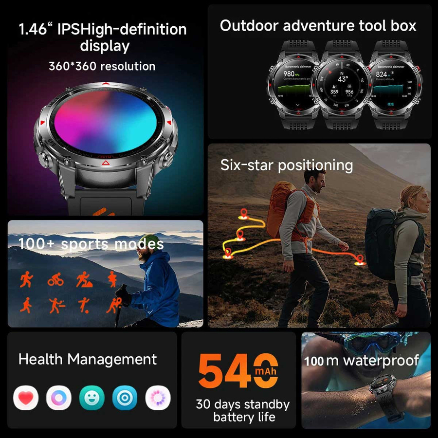 Lucky Start Smartwatch, Silber, Silikon, Herren, 10 ATM - Bild 3
