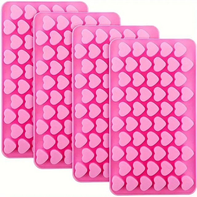 ZQNYCY Herz Silikon Backform in Pink für Schokolade, Cookies und Eiswürfel - Bild 1