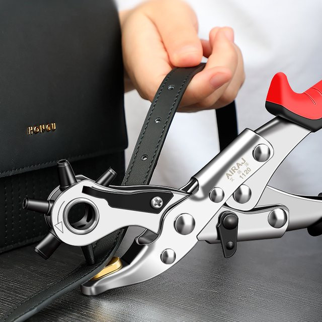 Lederlochzange und Ösenstanzer Set aus Metall für Lederhandwerk und Bastelarbeiten - Bild 1