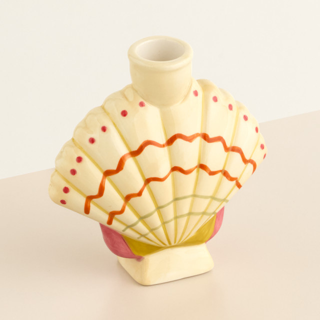 BLUME2000 Kerzenständer Muschelform aus Dolomit in Weiß, Höhe: 13,0 cm - Bild 1