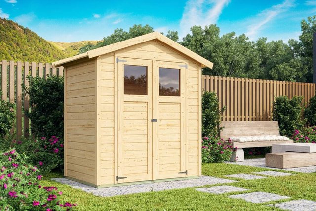 Karibu Gartenhaus Tito 1 in Natur, B/H/T: 180 x 222 x 123 cm - Bild 1