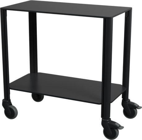 QUATRO Eleganter Servierwagen in Schwarz mit Rollen, B/T/H: 77 x 71 x 76 cm - Bild 1