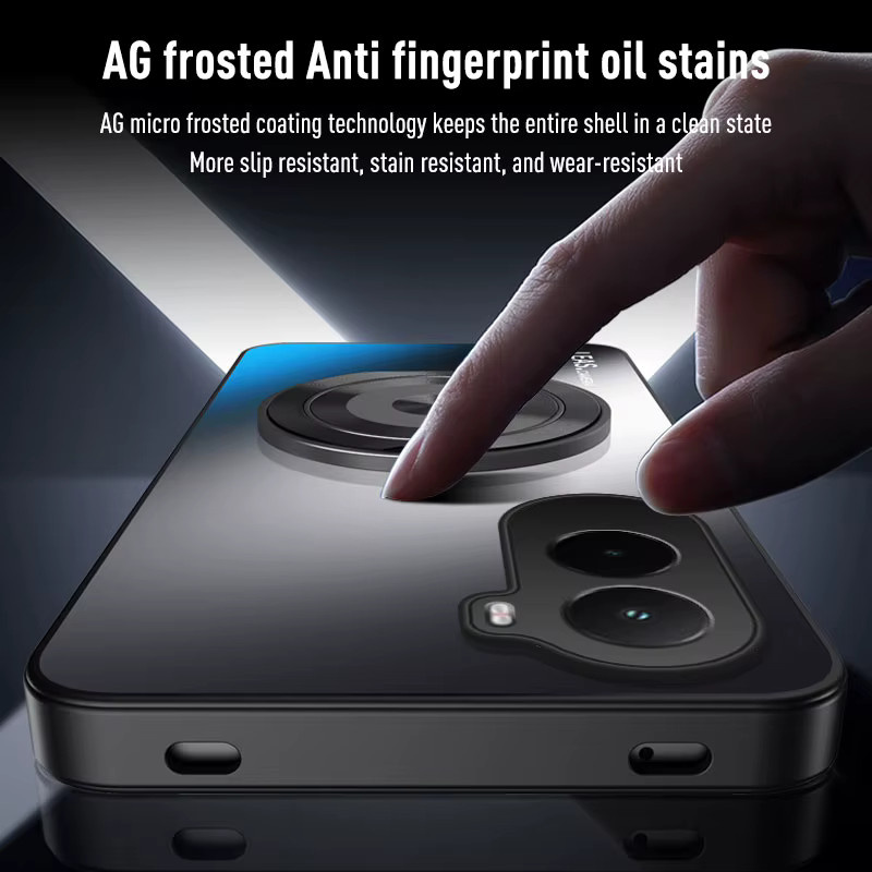EUCAGR Schutzhülle für Xiaomi Poco M7 in Blau mit integriertem Ständer und mattem Frosted-Finish aus PC und TPU - Bild 3