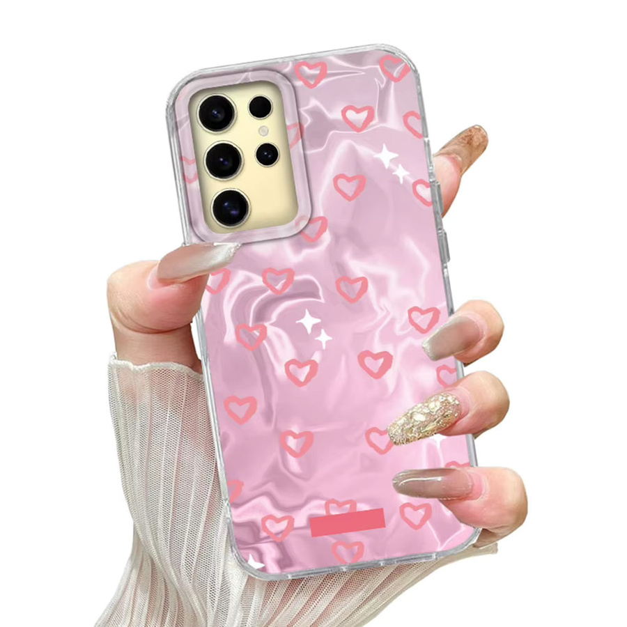 FunYudas Handyhülle mit Rosa Herz und Liebe Muster für Samsung Galaxy S24 S23 S22 S25 S21 Plus S20 FE Ultra - Bild 3