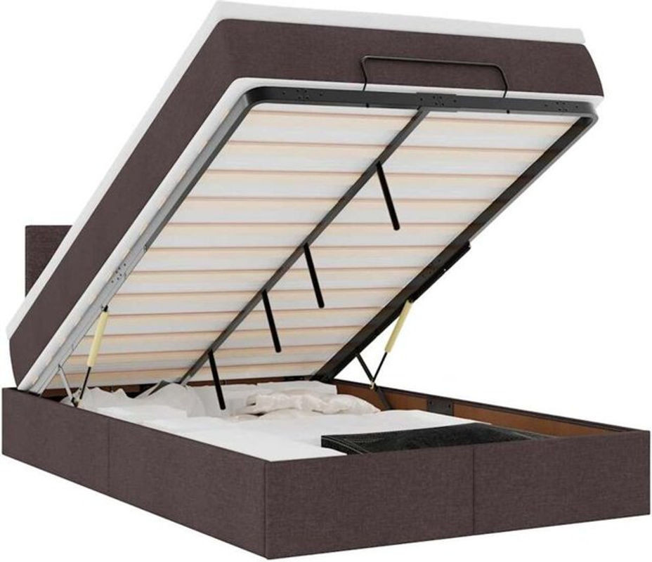 vidaxl Ottoman Polsterbett mit Matratze in Braun aus Stoff B/T/H: 120 x 190 cm - Bild 1