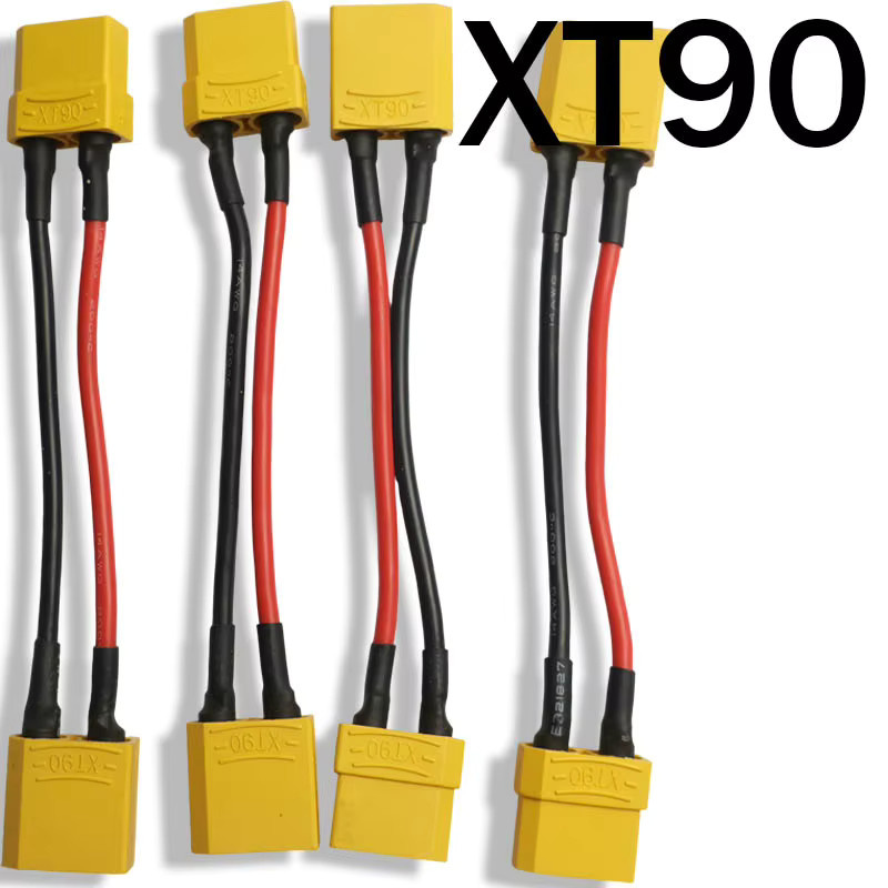 XT90 Stecker auf XT90 Buchse Adapter mit 10 cm 14AWG Silikonkabel in Gelb für FPV RC Auto und Drohnen - Bild 3