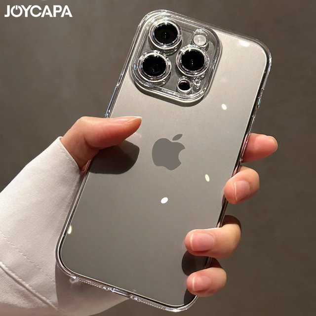 JOYCAPA Ultradünne Transparente iPhone Hülle aus Hartkunststoff mit Kameraschutz, Farbe: Lila - Bild 1