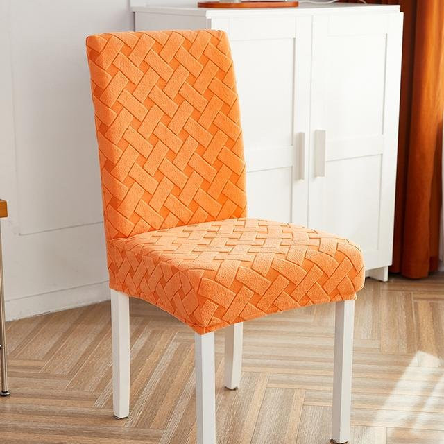 FORTUBI Plüsch-Jacquard-Stuhlbezug mit hoher Rückenlehne in Universalgröße für Esszimmer und Büro - Bild 1
