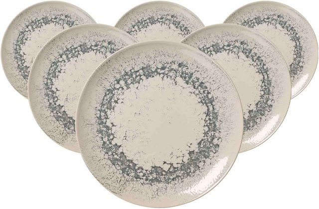 Ritzenhoff & Breker Speiseteller Cecina aus Keramik, 6er Set, Farbe: Grau, Durchmesser: 26 cm - Bild 1