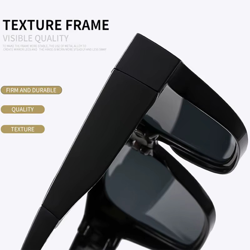 CHUANCHEN Korrektions-Sonnenbrille, Unisex, Vollrand, Square, Schwarz, Kunststoff - Bild 2