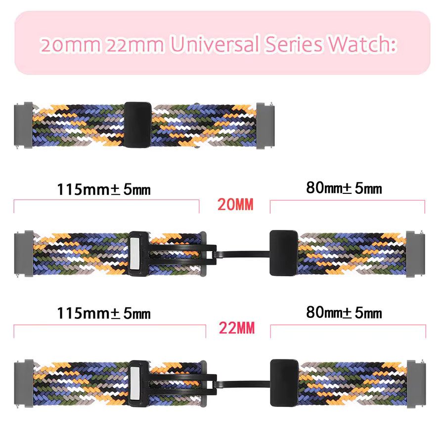 Realme Uhrenarmband Nylon, Geflochtene Schleife, 22 mm, Unisex - Bild 5