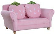 HOMCOM Kindersofa Softsofa in Pink mit Erdbeer-Design für das Kinderzimmer - Bild 1