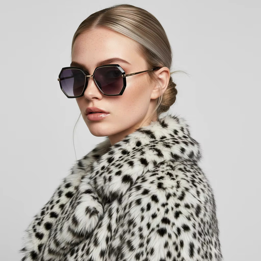 TWOOO Sonnenbrille, geometrisch, Vollrand, Metall, schwarz, Damen - Bild 1
